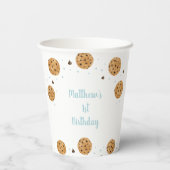 Gobelets En Papier Blue One Sweet Cookie Anniversaire (Verso)