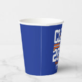 Gobelets En Papier Blue|Orange Graduation Class Year (Droite)