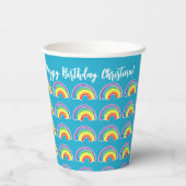 Gobelets En Papier Blue Rainbow fête d'anniversaire thème tasses papi (Verso)