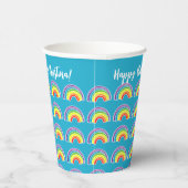 Gobelets En Papier Blue Rainbow fête d'anniversaire thème tasses papi (Droite)