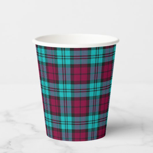 Gobelets En Papier Blue Red Campbell Tartan Blackwatch Plaid (Recto)
