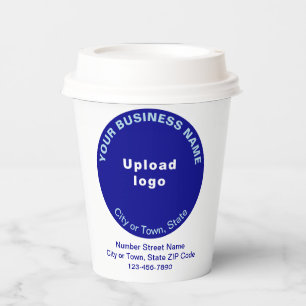 Gobelets En Papier Blue Round Shape Business Marque sur papier Coupe