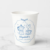 Gobelets En Papier Blue Rustic Baby Is Brewing Coffee (Recto)