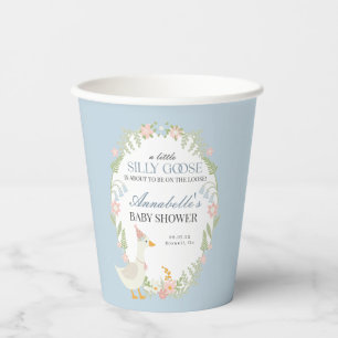 Gobelets En Papier Blue Silly Goose Floral En vichy Baby shower Favor
