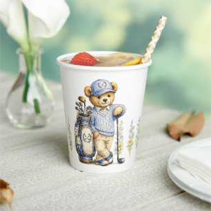 Gobelets En Papier Blue Teddy Bear Country Club Fête de Golf