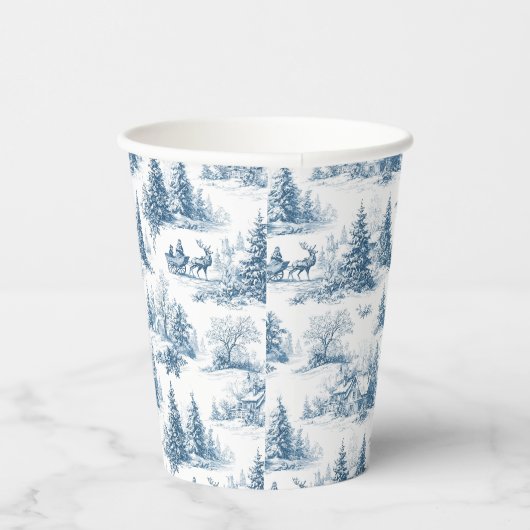 Gobelets En Papier Blue Toile Christmas Pattern (Droite)