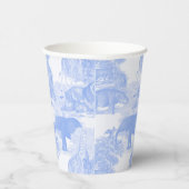 Gobelets En Papier Blue Toile Jungle Animaux Safari Chinoiserie (Droite)