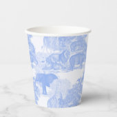 Gobelets En Papier Blue Toile Jungle Animaux Safari Chinoiserie (Recto)