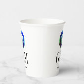 Gobelets En Papier Blue vert émeraude gemstone personnalisé mariage (Droite)