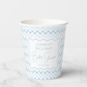 Gobelets En Papier Blue Wavy Retro Sweet Baby Boy Douche (Verso)
