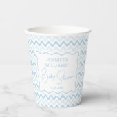 Gobelets En Papier Blue Wavy Retro Sweet Baby Boy Douche (Recto)
