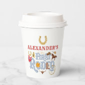 Gobelets En Papier Blue Wild West Premier Rodéo Baby Boy 1er Annivers (Verso)