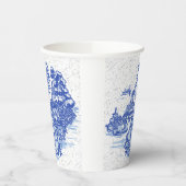 Gobelets En Papier Blue Willow Rabbit Classic Whimsical Pottery (Gauche)
