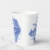 Gobelets En Papier Blue Willow Rabbit Classic Whimsical Pottery (Droite)