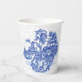 Gobelets En Papier Blue Willow Rabbit Classic Whimsical Pottery (Recto)