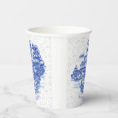 Gobelets En Papier Blue Willow Rabbit Island Whimsical Crackle Look (Droite)
