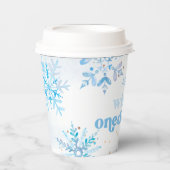 Gobelets En Papier Blue Winter Onederland Hot Cocoa Cups (Recto)