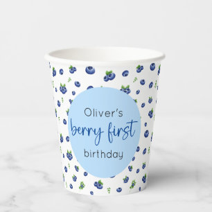 Gobelets En Papier Blueberry 1er anniversaire Berry First