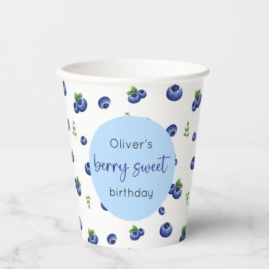 Gobelets En Papier Blueberry Birthday Berry Sweet (Recto)