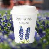 Gobelets En Papier Bluebonnets Aquarelle Bleu Fleur Floral Mariage