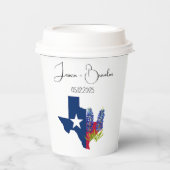 Gobelets En Papier Bluebonnets Aquarelle Bleu Fleur Floral Mariage (Recto)