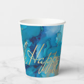 Gobelets En Papier Blues et Golds 8 oz. (Verso)