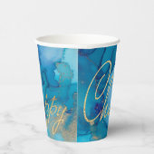 Gobelets En Papier Blues et Golds 8 oz. (Droite)