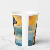 Gobelets En Papier Bluetick Coonhound Beach Plage Plage de surf Peint (Droite)