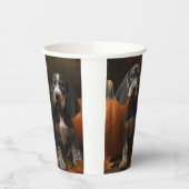 Gobelets En Papier Bluetick Coonhound Chiot Automne Citrouille de pla (Gauche)