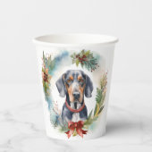 Gobelets En Papier Bluetick Coonhound Christmas Wreath Festive Pup (Recto)