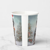 Gobelets En Papier Bluetick Coonhound Dog en Noël de neige (Gauche)