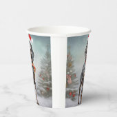 Gobelets En Papier Bluetick Coonhound Dog en Noël de neige (Droite)