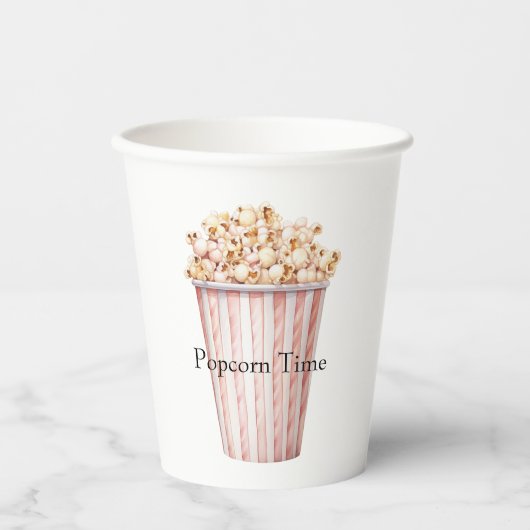 Gobelets En Papier Blush Movie Time Popcorn (Recto)