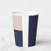 Gobelets En Papier Blush Navy Mariage moderne (Gauche)
