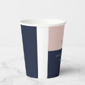 Gobelets En Papier Blush Navy Mariage moderne (Droite)