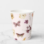 Gobelets En Papier Blush Pastel Fleur sauvage moderne Boho Mariage (Verso)