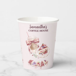 Gobelets En Papier Blush Patisserie Café Marque Personnalisée