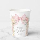 Gobelets En Papier Blush Pink Bow Garden Baby Shower (Verso)