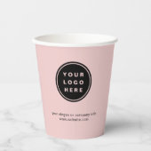 Gobelets En Papier Blush Pink Business Logo Entreprise Professionnel (Recto)