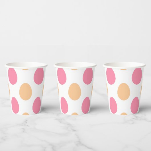 Gobelets En Papier Blush Pink Peach Easter Eggs Paper Cups (Multi)