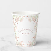 Gobelets En Papier Blush Pink Roses Wedding (Verso)