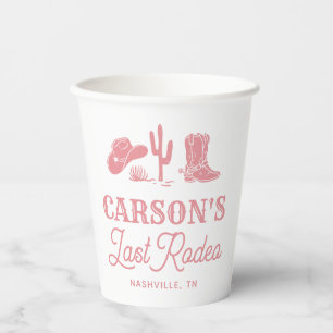 Gobelets En Papier Blush rose Dernier Rodéo Cowgirl Bachelorette Part