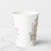 Gobelets En Papier Blush Rose Greenery Eucalypt 55th Birthday (Droite)