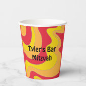 Gobelets En Papier BM Bar Bat mitzvah en papier Coupe Hippie Vagues (Recto)
