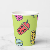 Gobelets En Papier Boba Bubble Tea Motif (Verso)