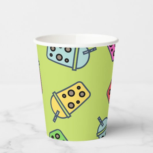 Gobelets En Papier Boba Bubble Tea Motif (Gauche)