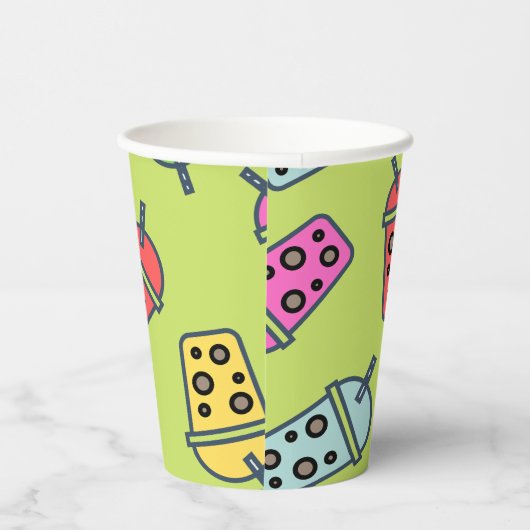Gobelets En Papier Boba Bubble Tea Motif (Droite)