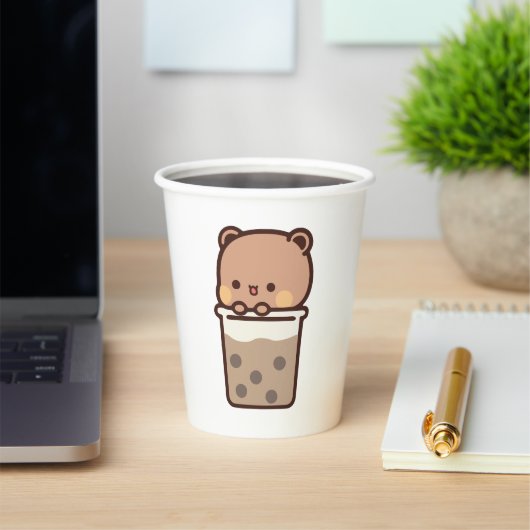 Gobelets En Papier Boba Panda Bear aime Boba milk tea (Insitu)