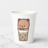 Gobelets En Papier Boba Panda Bear aime Boba milk tea (Recto)