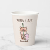 Gobelets En Papier Boba Tea, Buble lait thé (Recto)